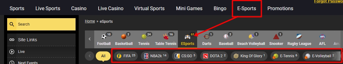 Choice of Sport with eSport