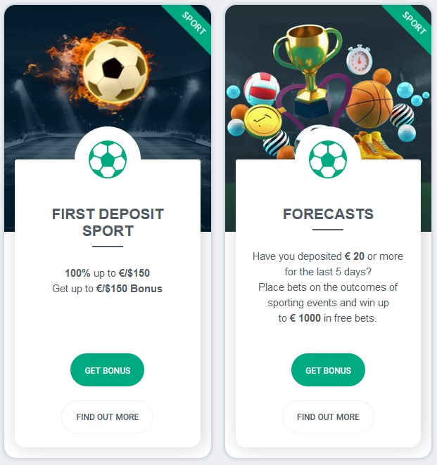 List of the offers concerning sport betting